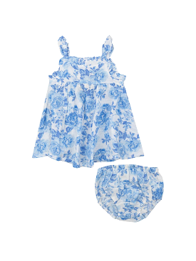 Roses in Blue Ruffle Sundress - Girl