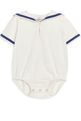 Sailor Romper - Short sleeve - White/Blue - Kids | H&M GB