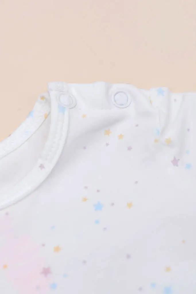 Short-Sleeve Onesie - White Twinkle Stars