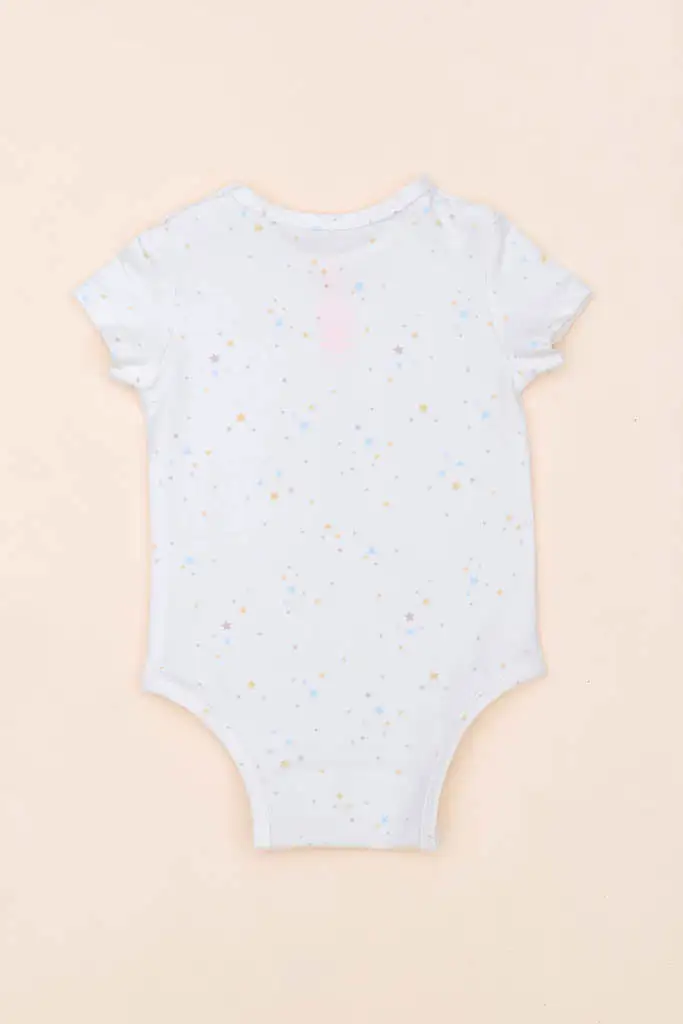 Short-Sleeve Onesie - White Twinkle Stars