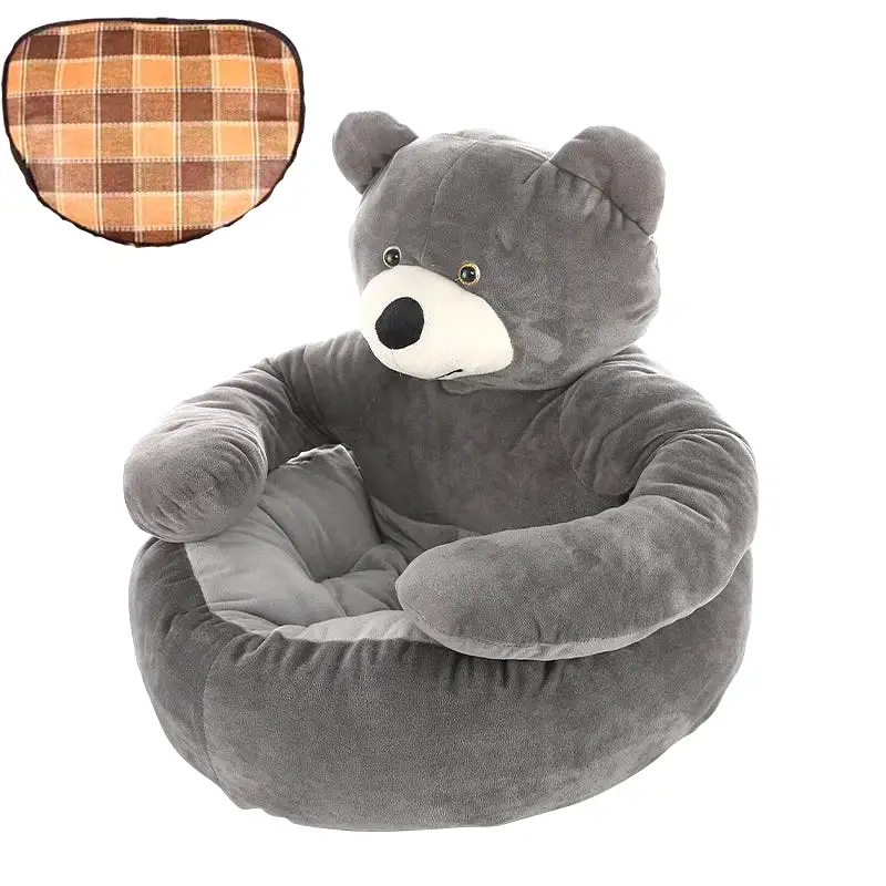 Super Soft Dog Bed Cute Winter Warm Bear Hug Cat Sleeping Mat Semi-closed Puppy Kitten Plush Nest Cushion Dog Sofa Pet Supplies