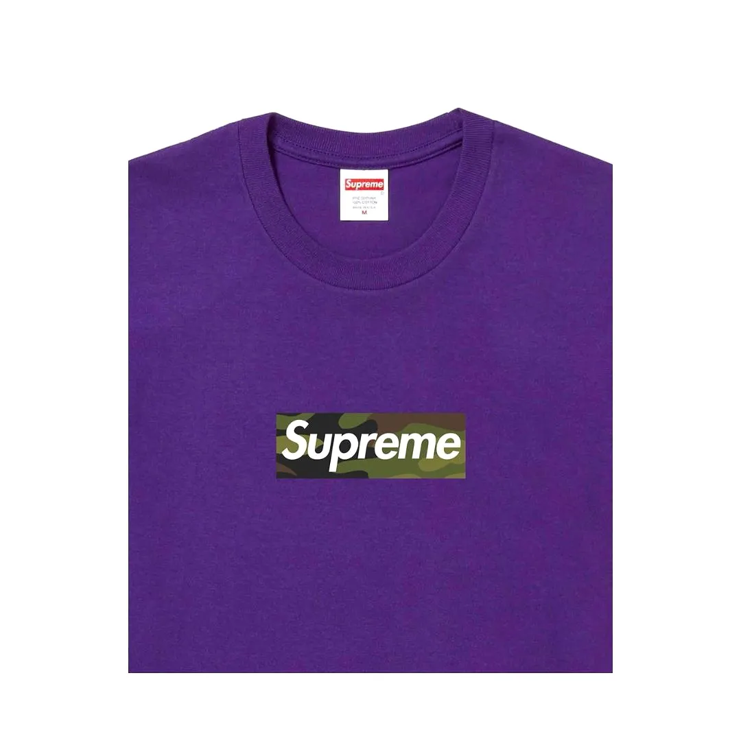 Supreme Camo Box Logo Tee FW23 Purple