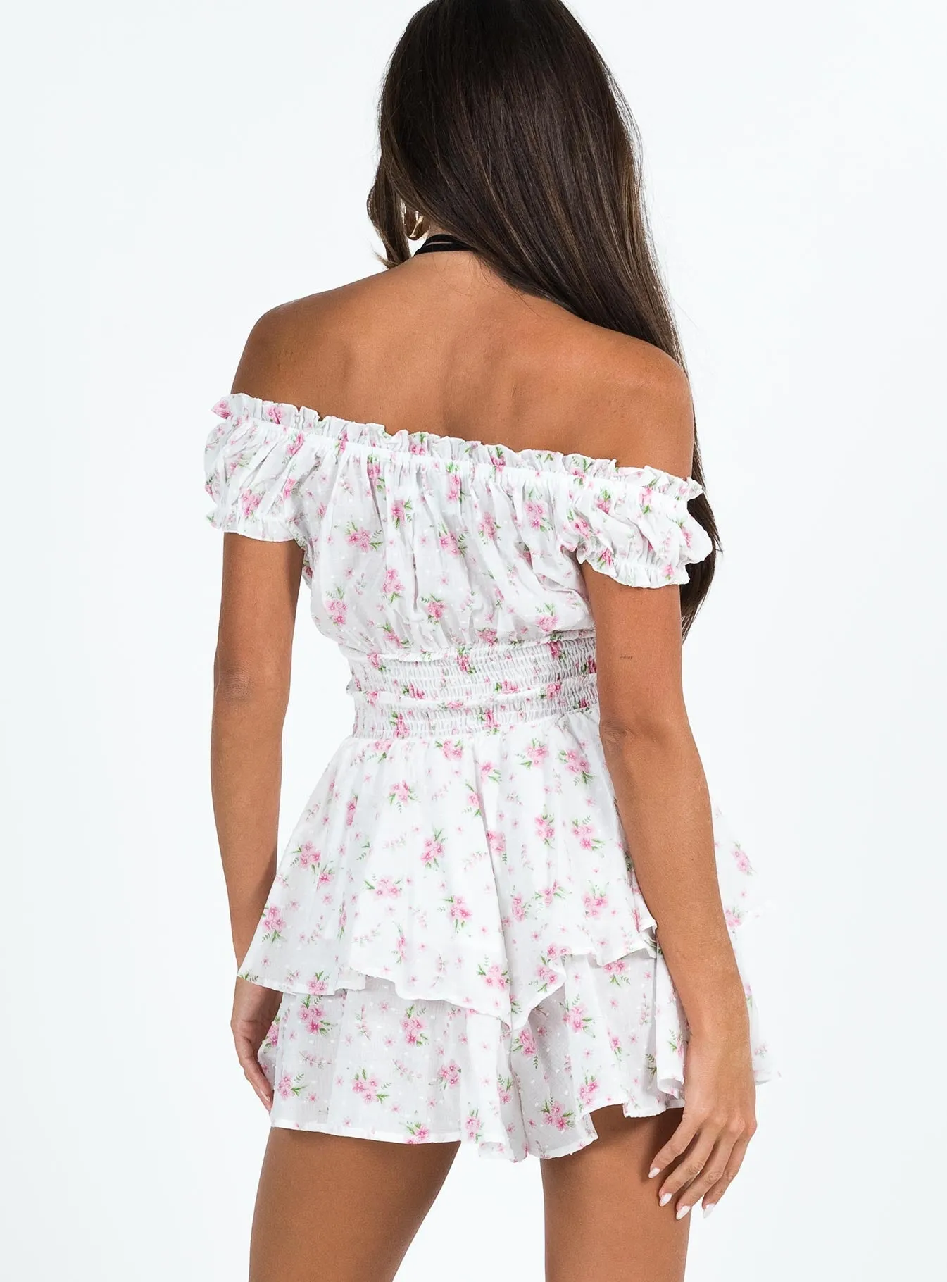 The Love Galore Romper White Floral