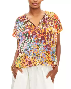 Trixy Printed Short Sleeve Top (Cheetah)