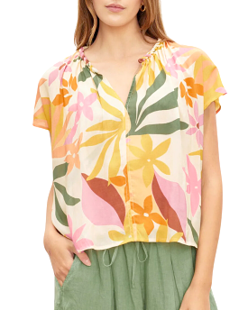 Trixy Printed Short Sleeve Top (Oasis)