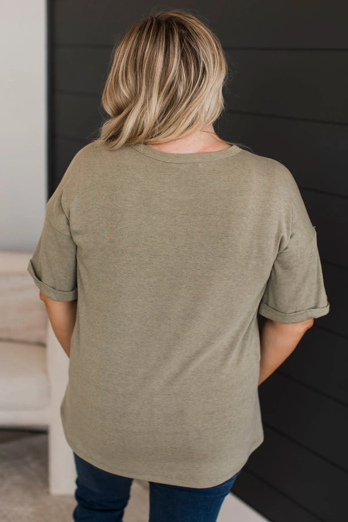 Truly Free Short Sleeve Top- Moss