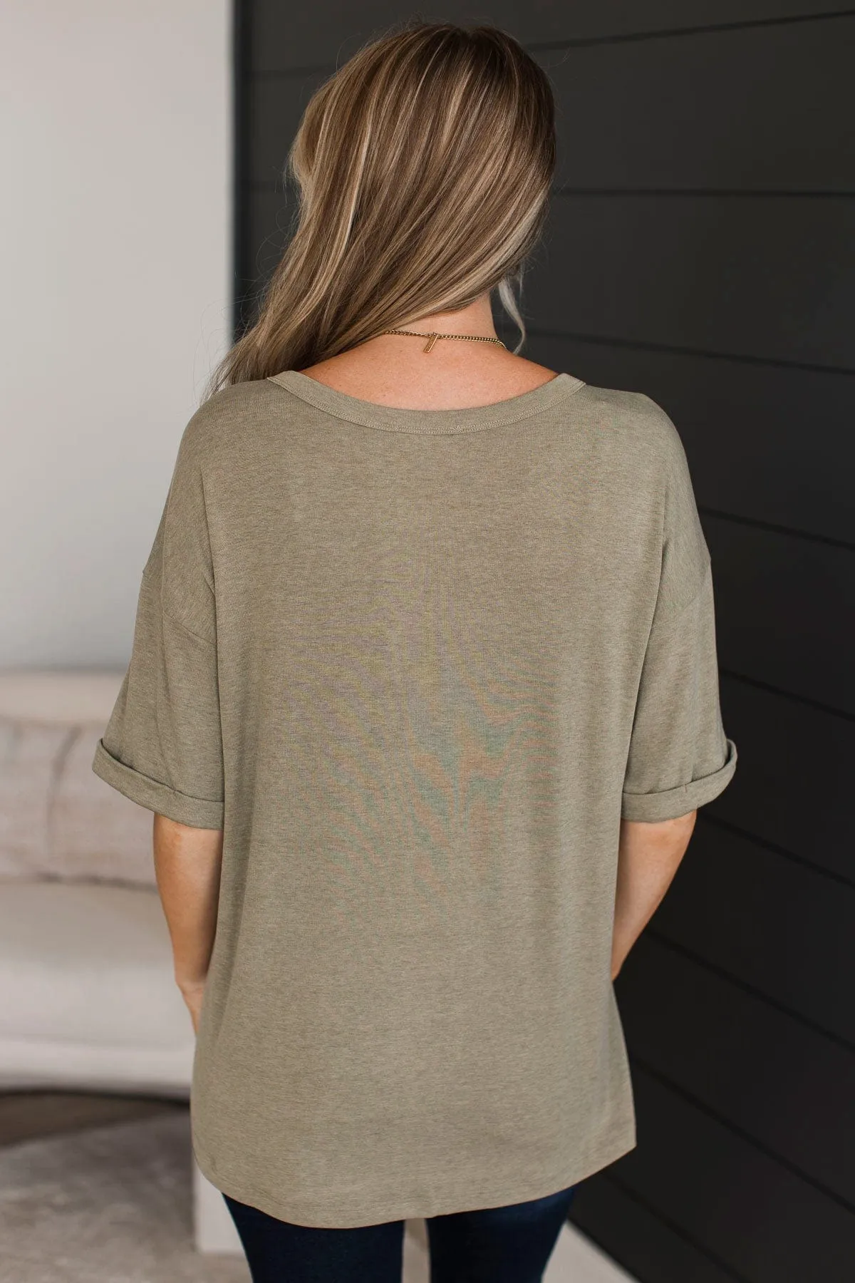 Truly Free Short Sleeve Top- Moss