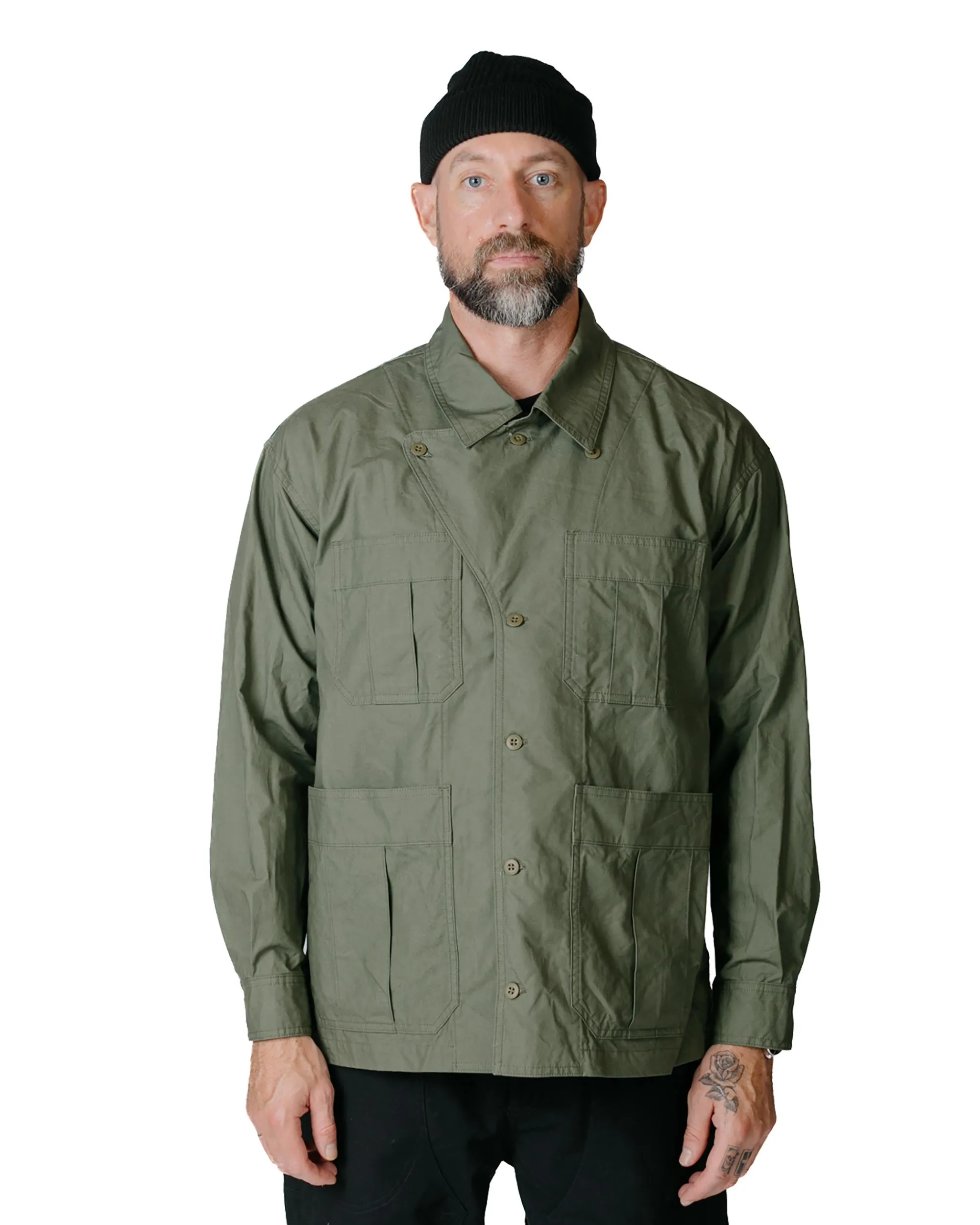 ts(s) Military Shirt Jacket High Density Cotton Canvas Cloth OD