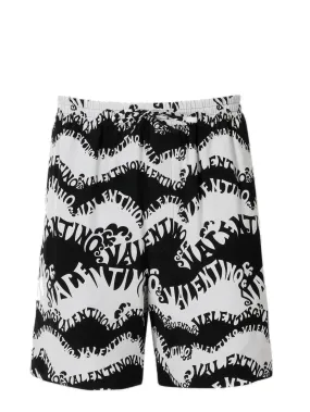 Valentino All-Over Waves Bermuda Shorts