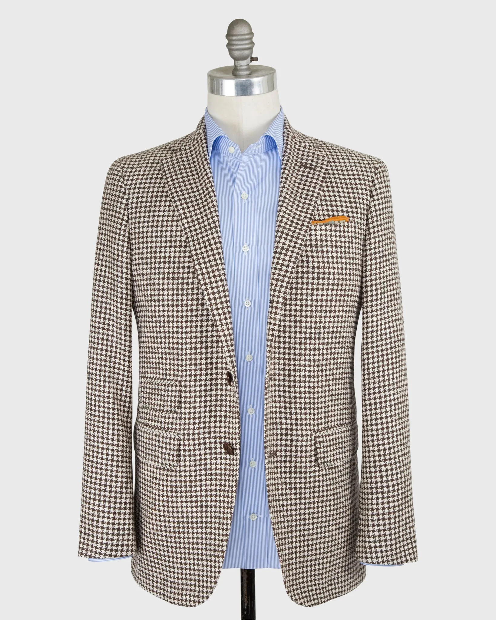 Virgil No. 2 Jacket in Chocolate/Bone Houndstooth