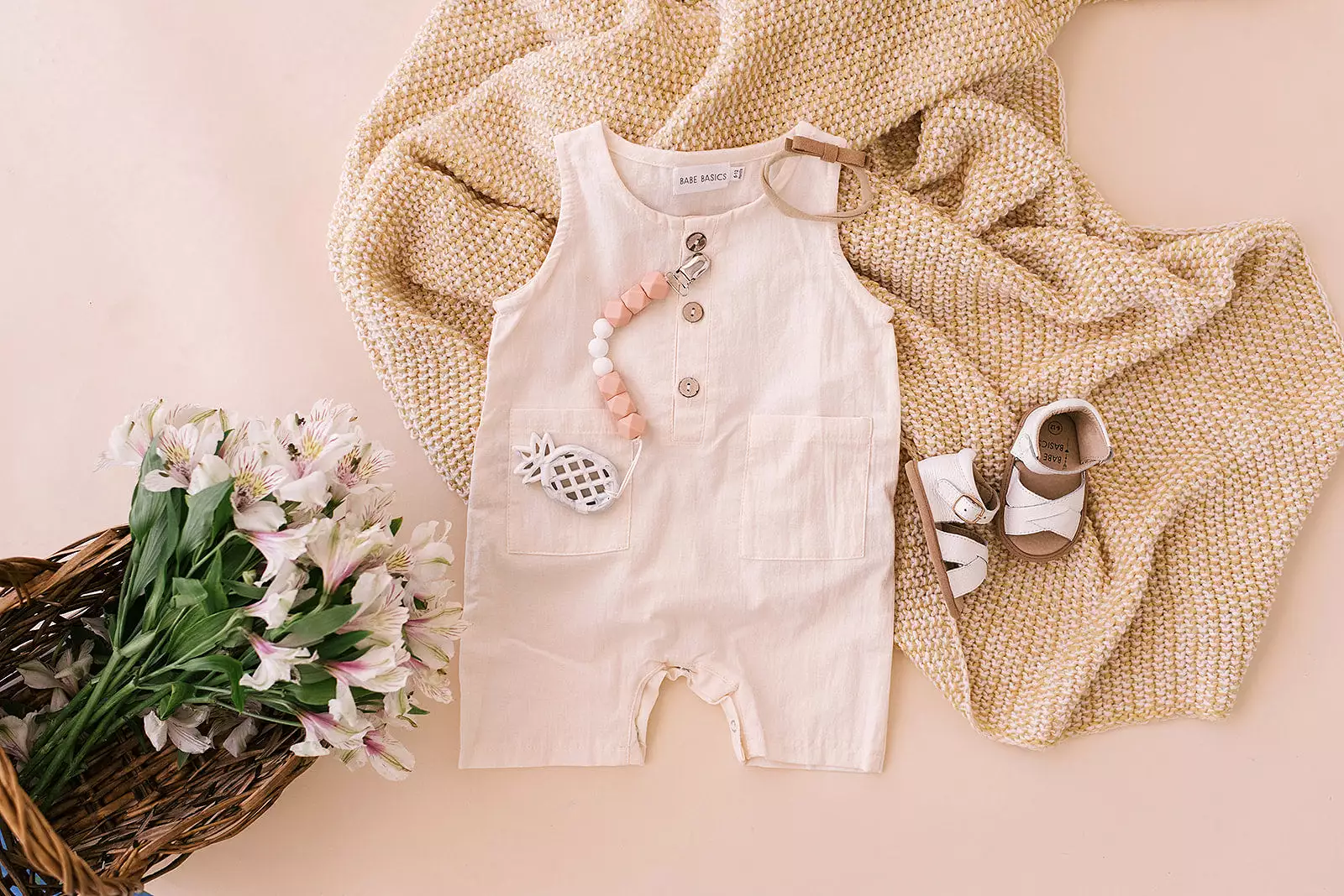 White Crop Linen Romper