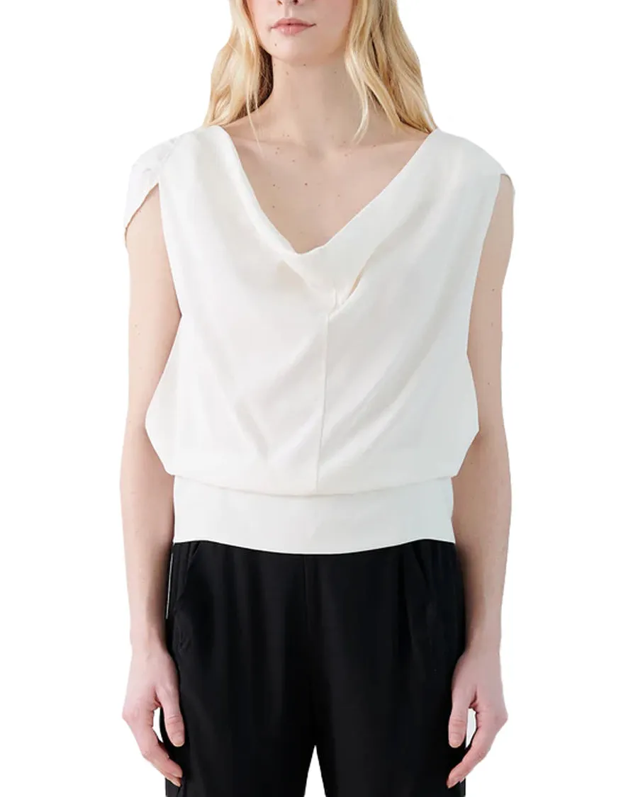 White Pepper Silk Charmeuse Siren Top