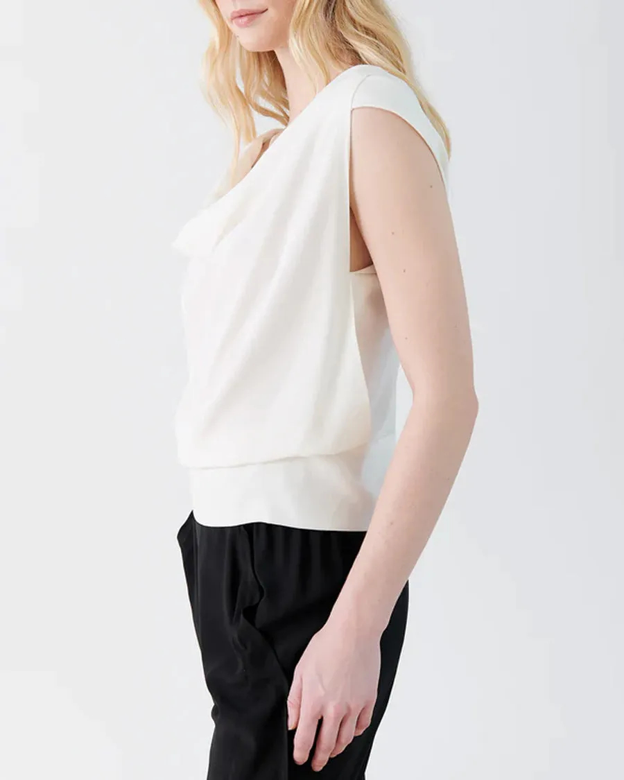 White Pepper Silk Charmeuse Siren Top