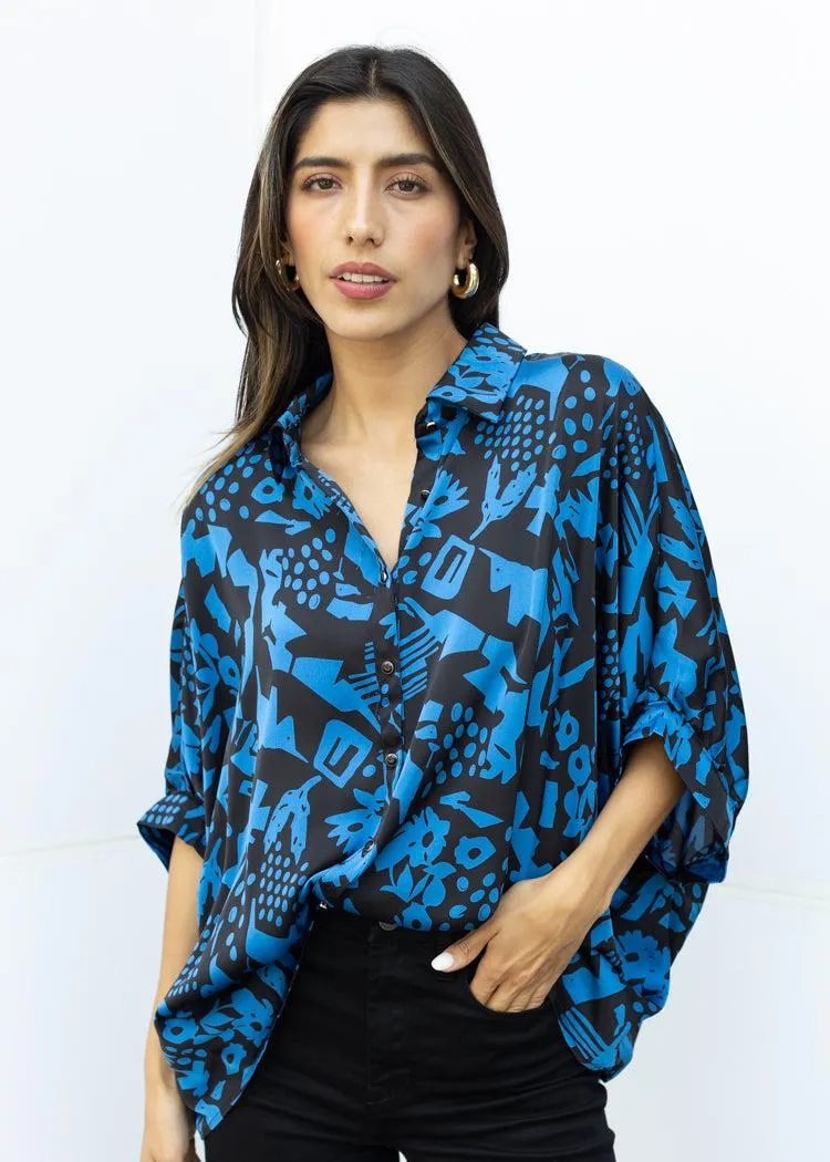 Willow Printed Button Down Top ***FINAL SALE***