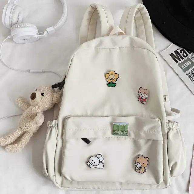 Women Nylon Cute   Women Backpack Bear Female Student College School Bag