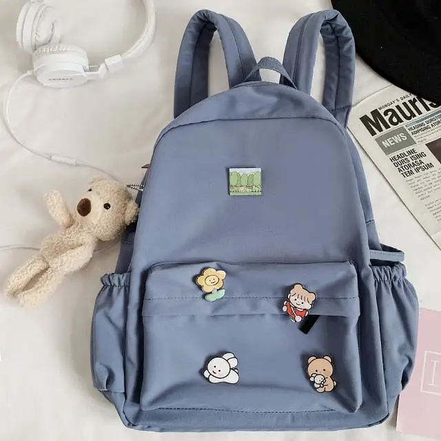 Women Nylon Cute   Women Backpack Bear Female Student College School Bag