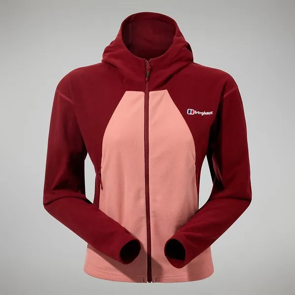 Women's Belleview Fleece Hooded Jacket - Dark Red/Pink