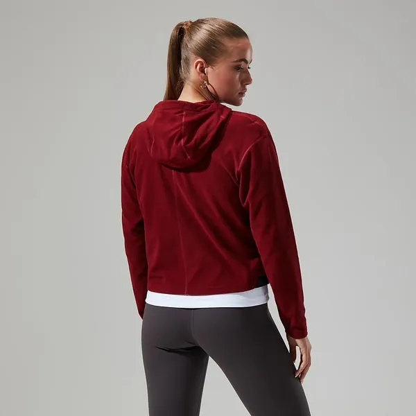 Women's Belleview Fleece Hooded Jacket - Dark Red/Pink