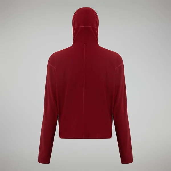 Women's Belleview Fleece Hooded Jacket - Dark Red/Pink