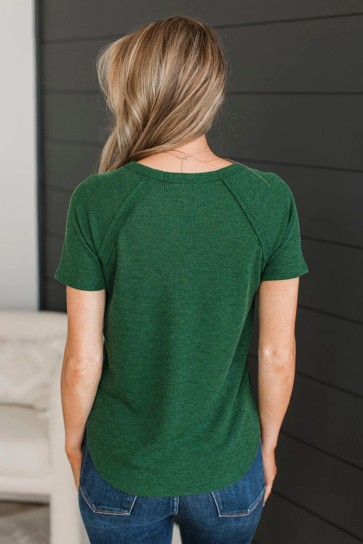 World Of My Own Short Sleeve Top- Dark Green