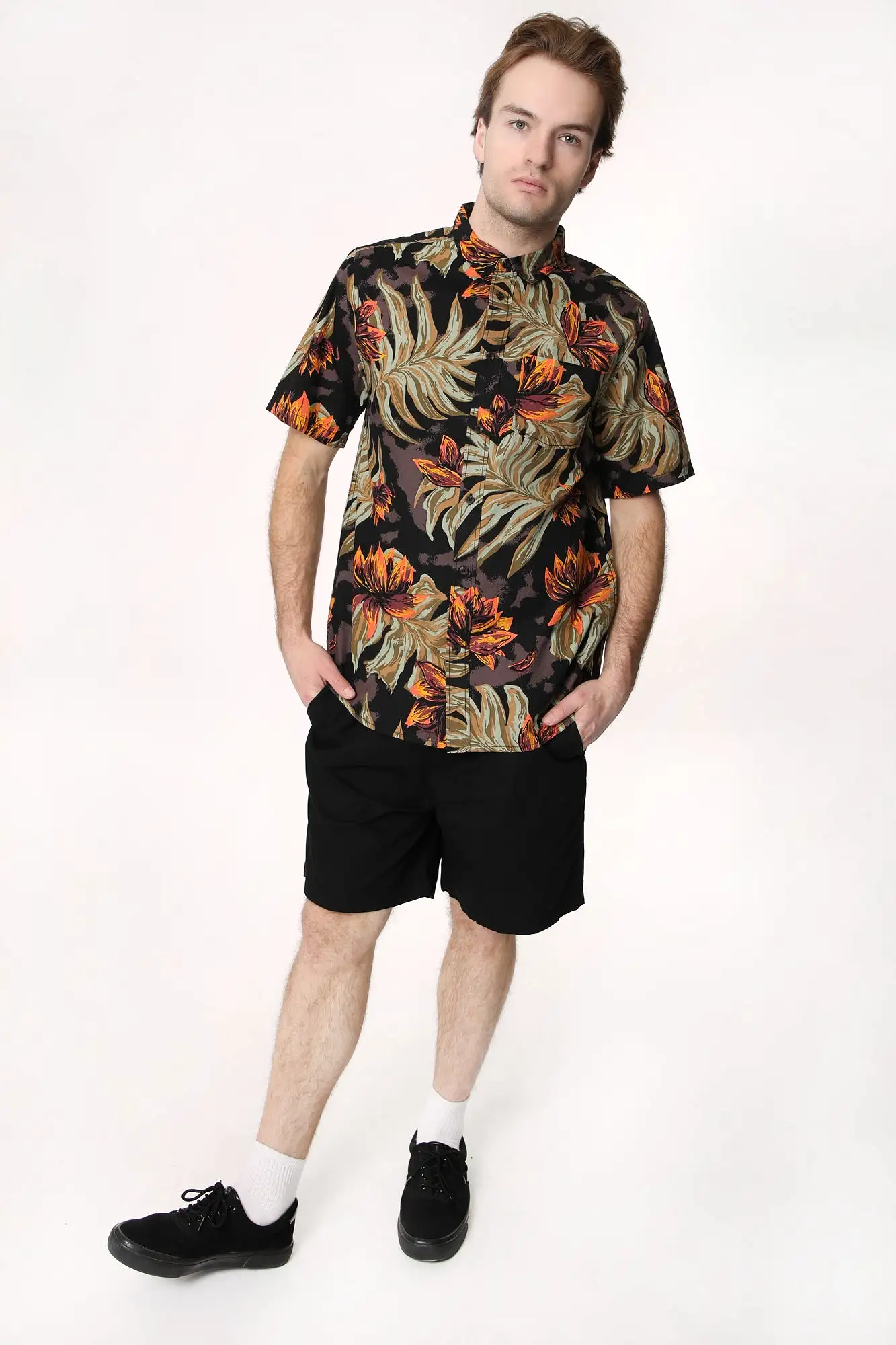 Zoo York Mens Tropical Printed Button-Up